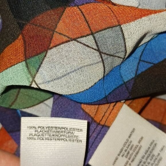 Rachel Roy Womens Size 6 Sheer Multicolor Stripe Button Front Blouse Top - Picture 8 of 8